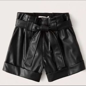 Abercrombie high wasted Faux-leather shorts